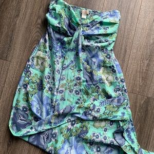 Stunning green & blue floral maxi dress